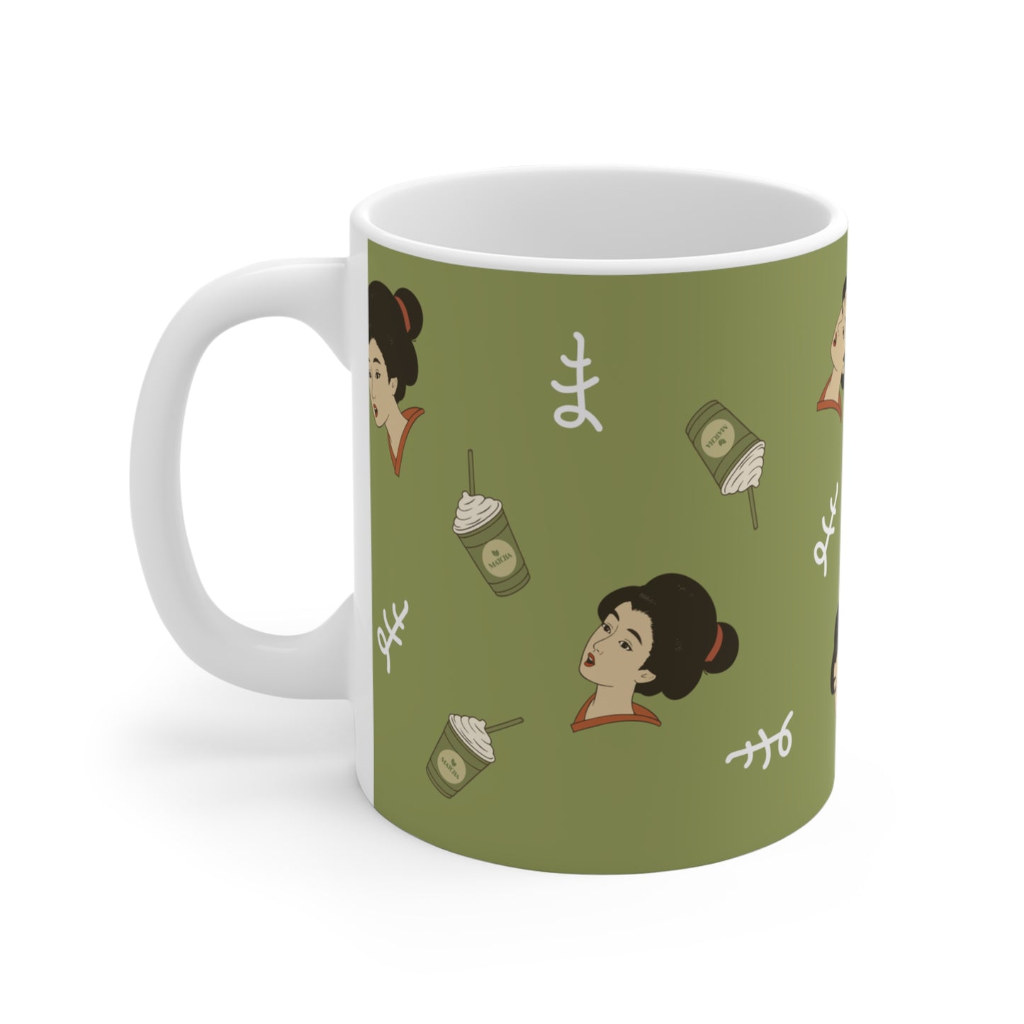 Charming Geisha Ceramic Mug | Matcha Frappuccino