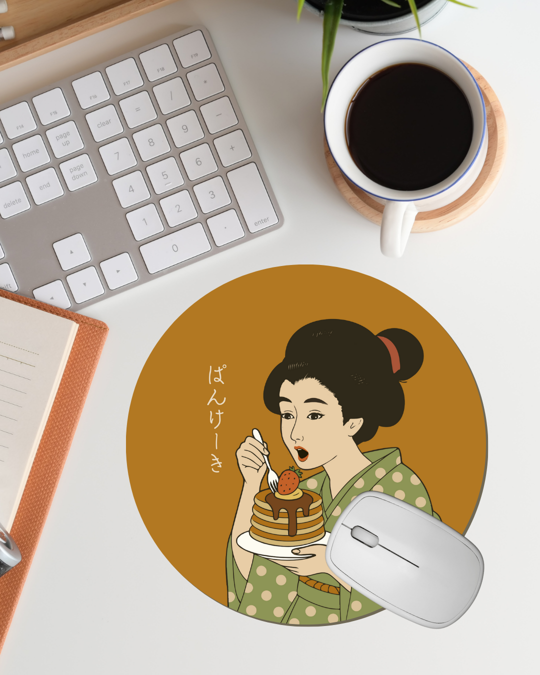 Charming Geisha PU Leather Mouse Mat | Pancake