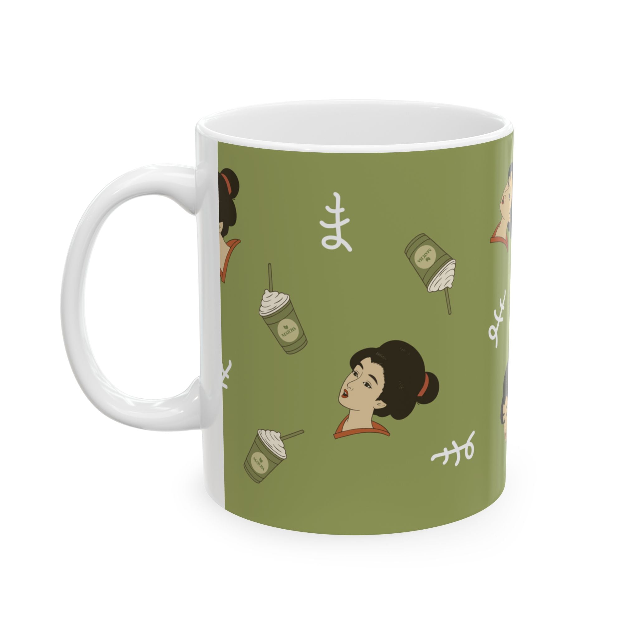 Charming Geisha Ceramic Mug | Matcha Frappuccino