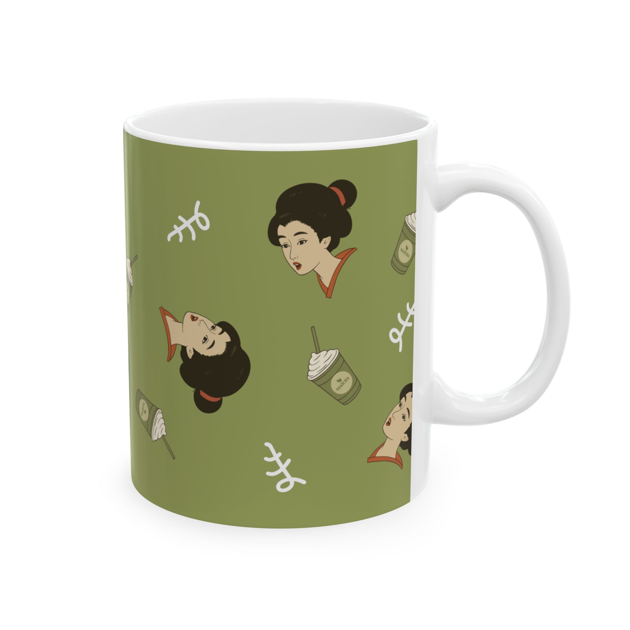 Charming Geisha Ceramic Mug | Matcha Frappuccino
