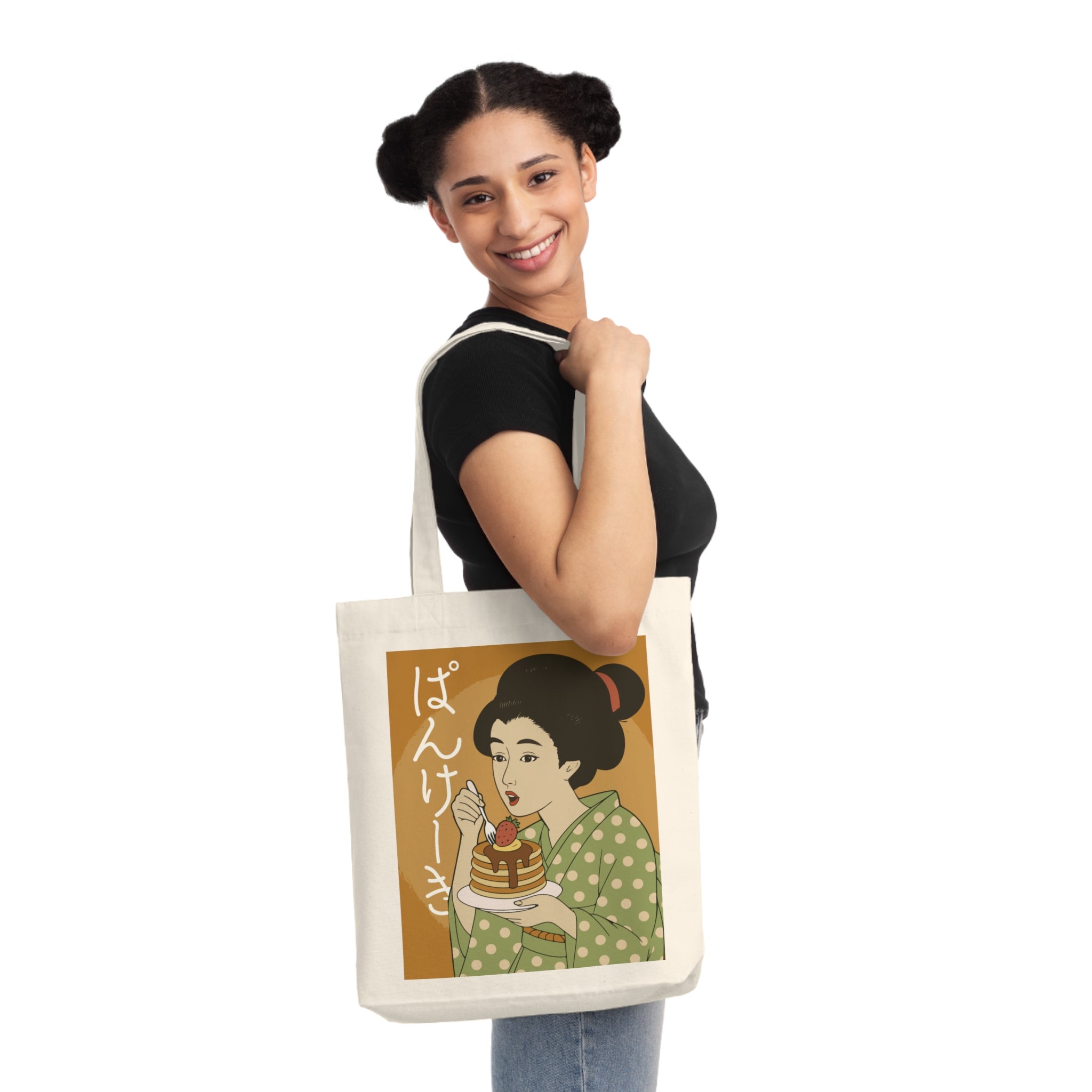 Charming Geisha Vintage Woven Tote Bag | Pancake