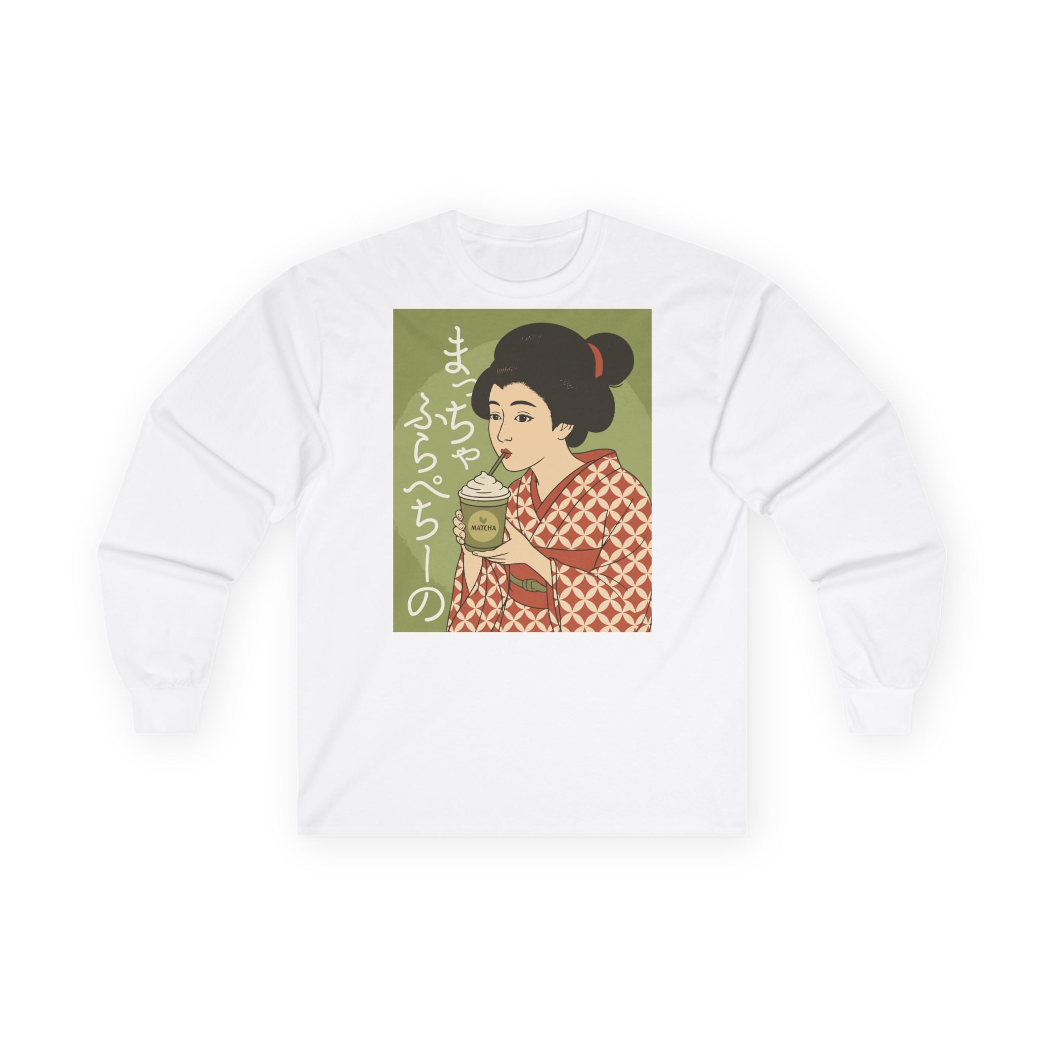 Charming Geisha Unisex Long Sleeve Tee | Matcha Frappuccino