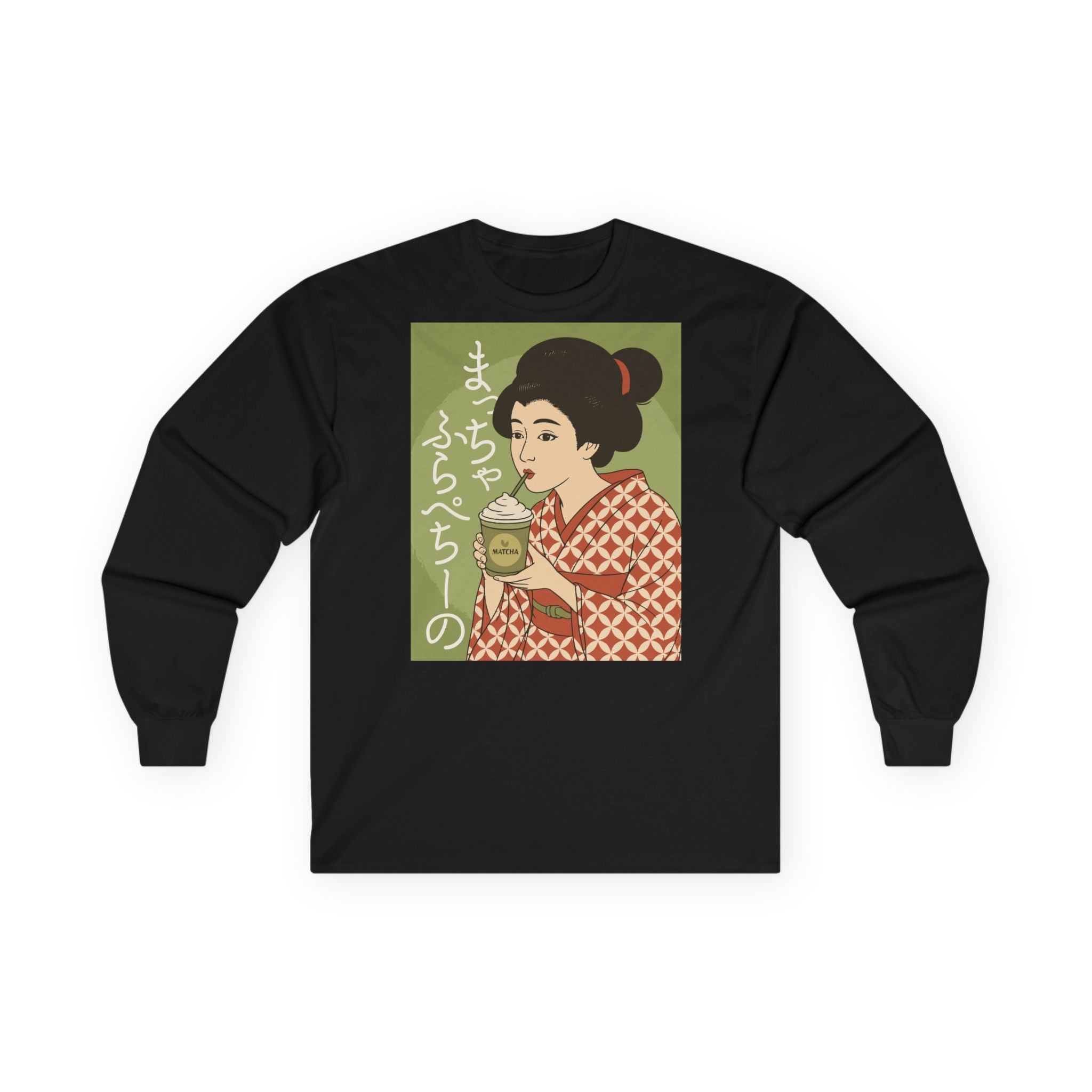Charming Geisha Unisex Long Sleeve Tee | Matcha Frappuccino