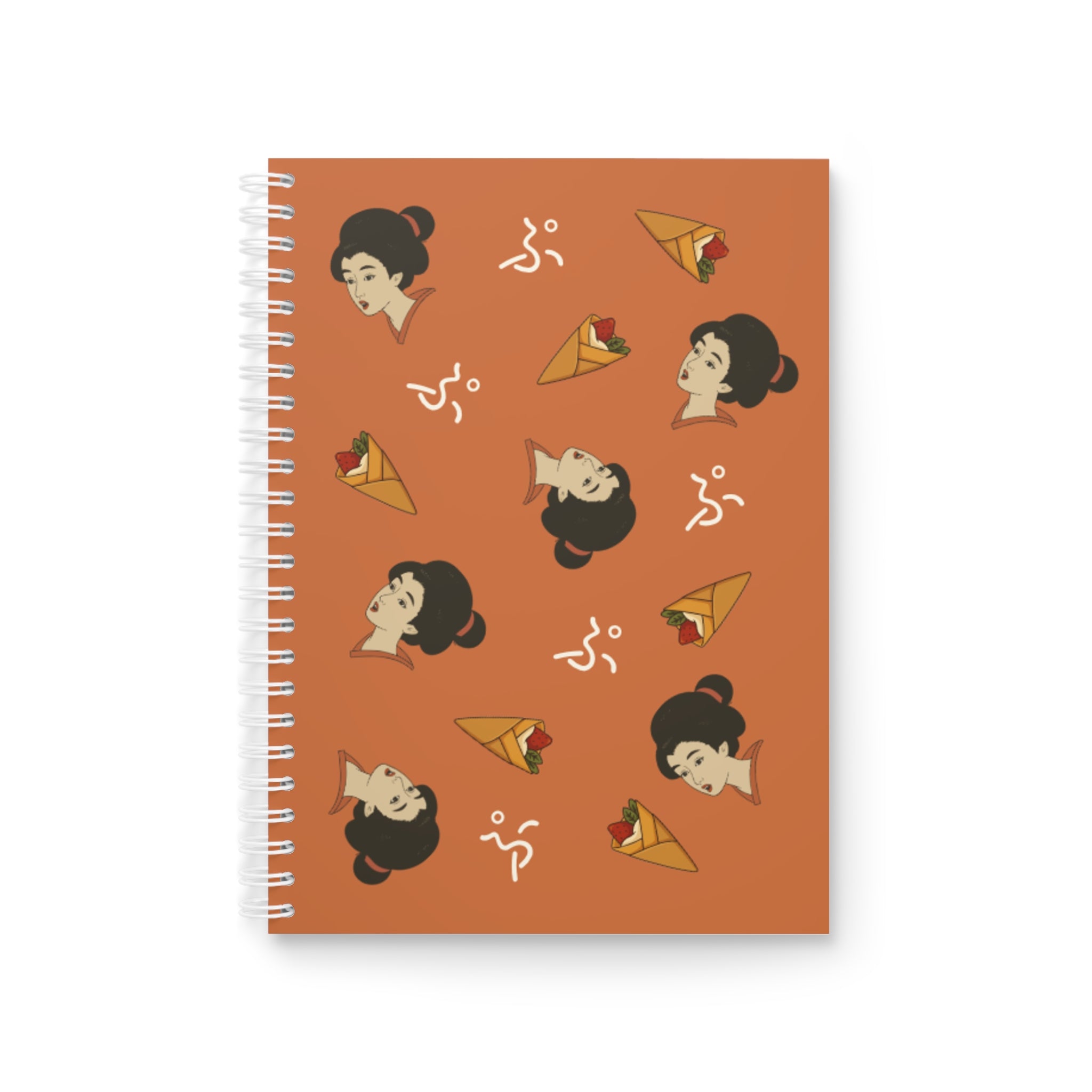 Charming Geisha Spiral Notebook | Strawberry Crepe