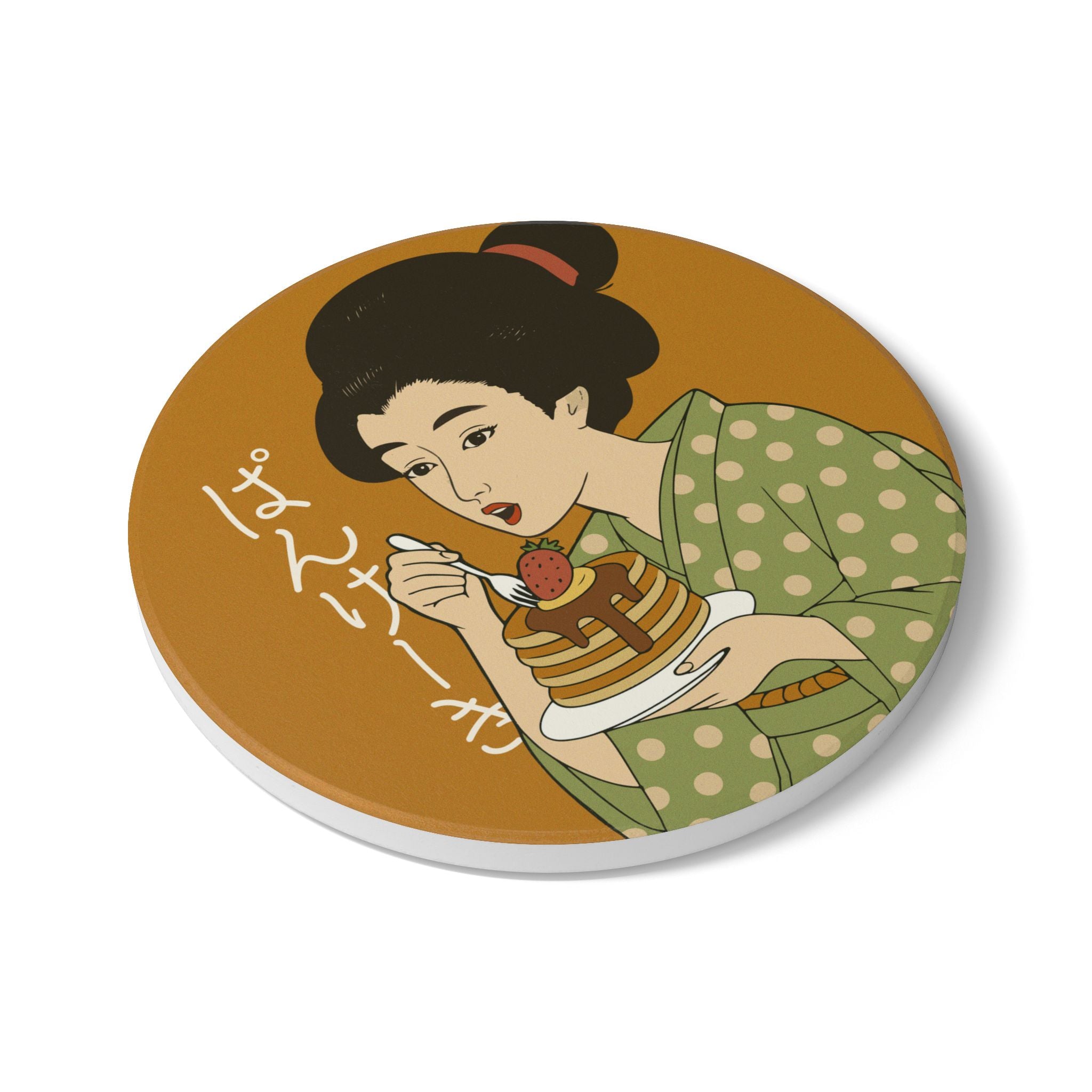 Charming Geisha Ceramic Coaster Set | Pancake