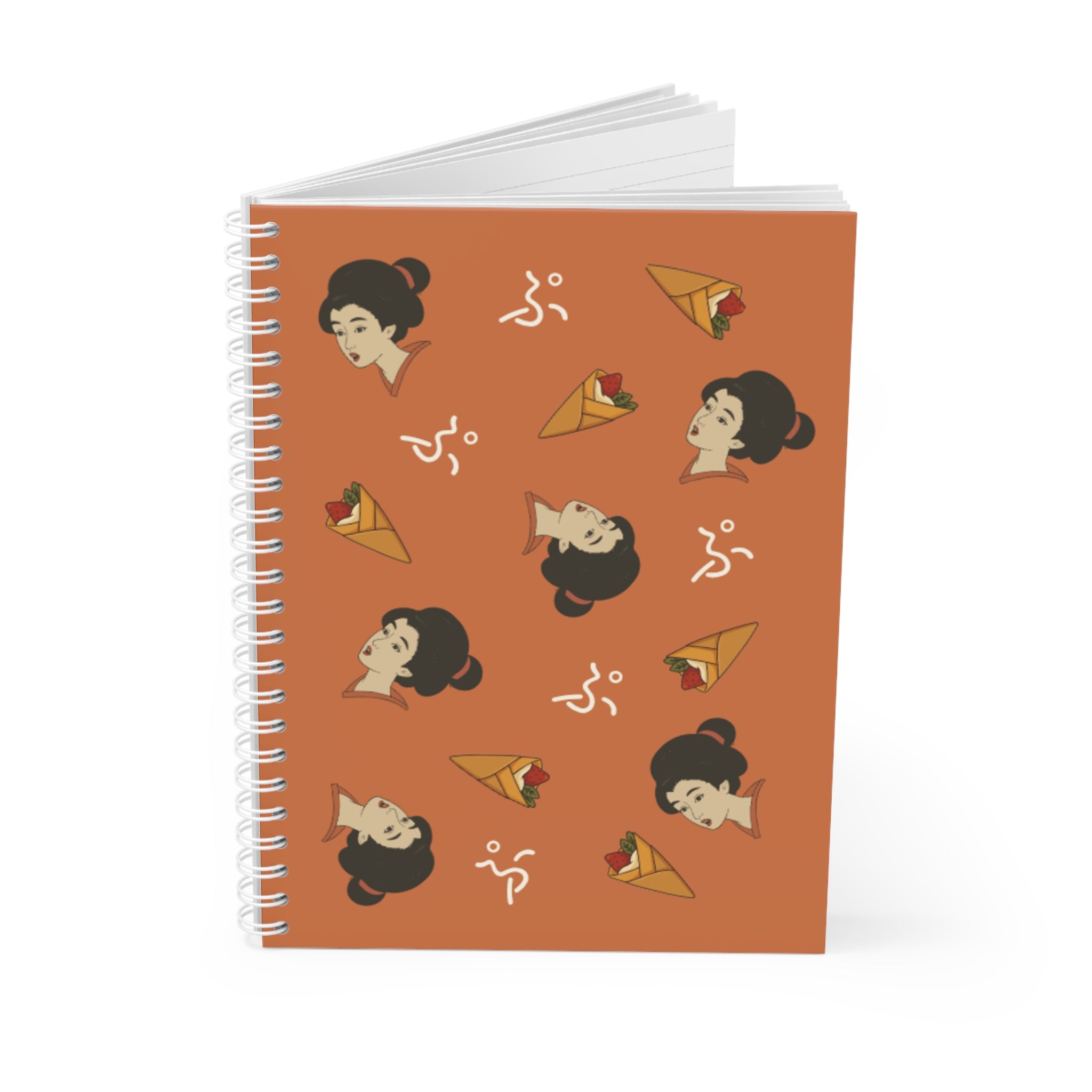 Charming Geisha Spiral Notebook | Strawberry Crepe