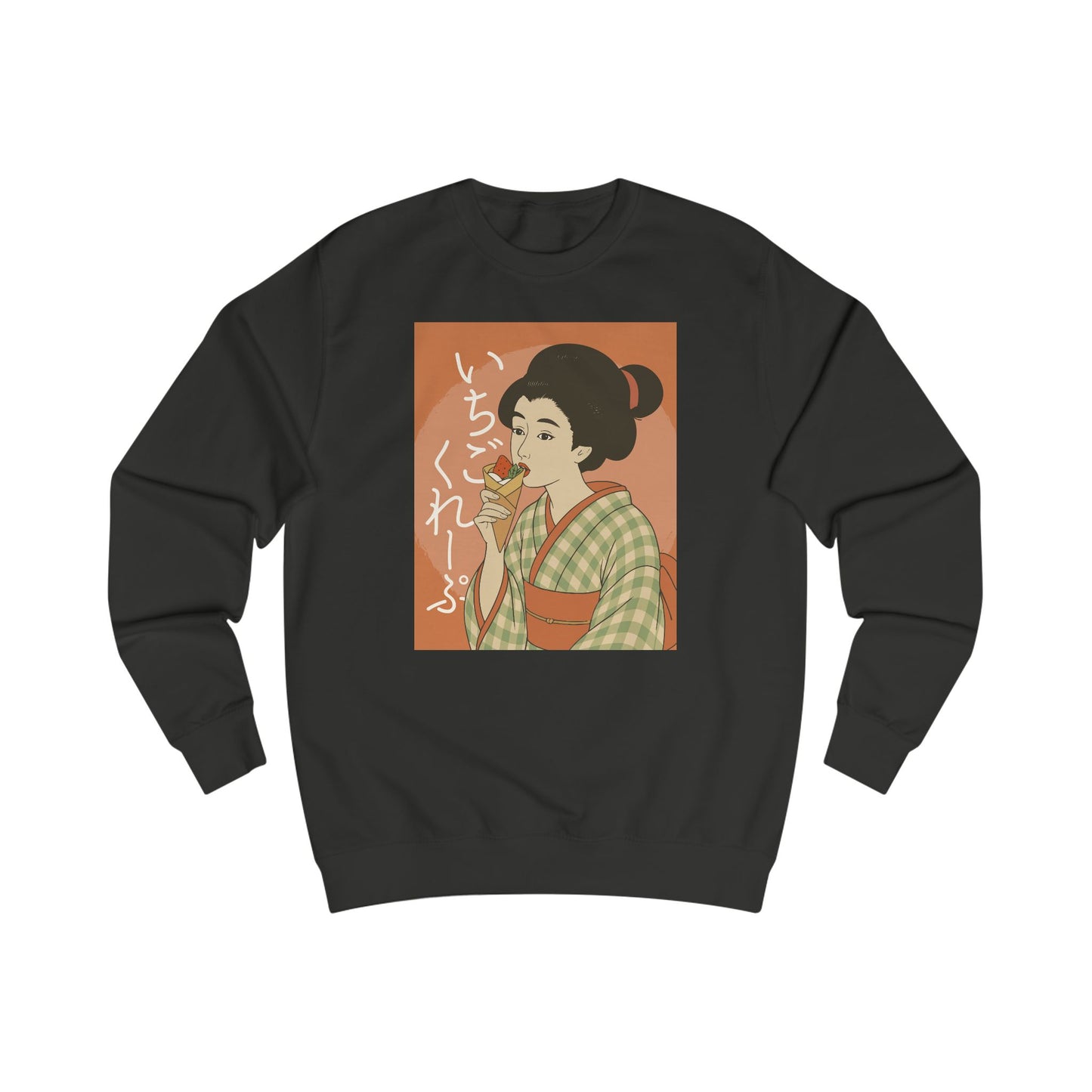 Charming Geisha Unisex Cozy Sweatshirt | Strawberry Crepe