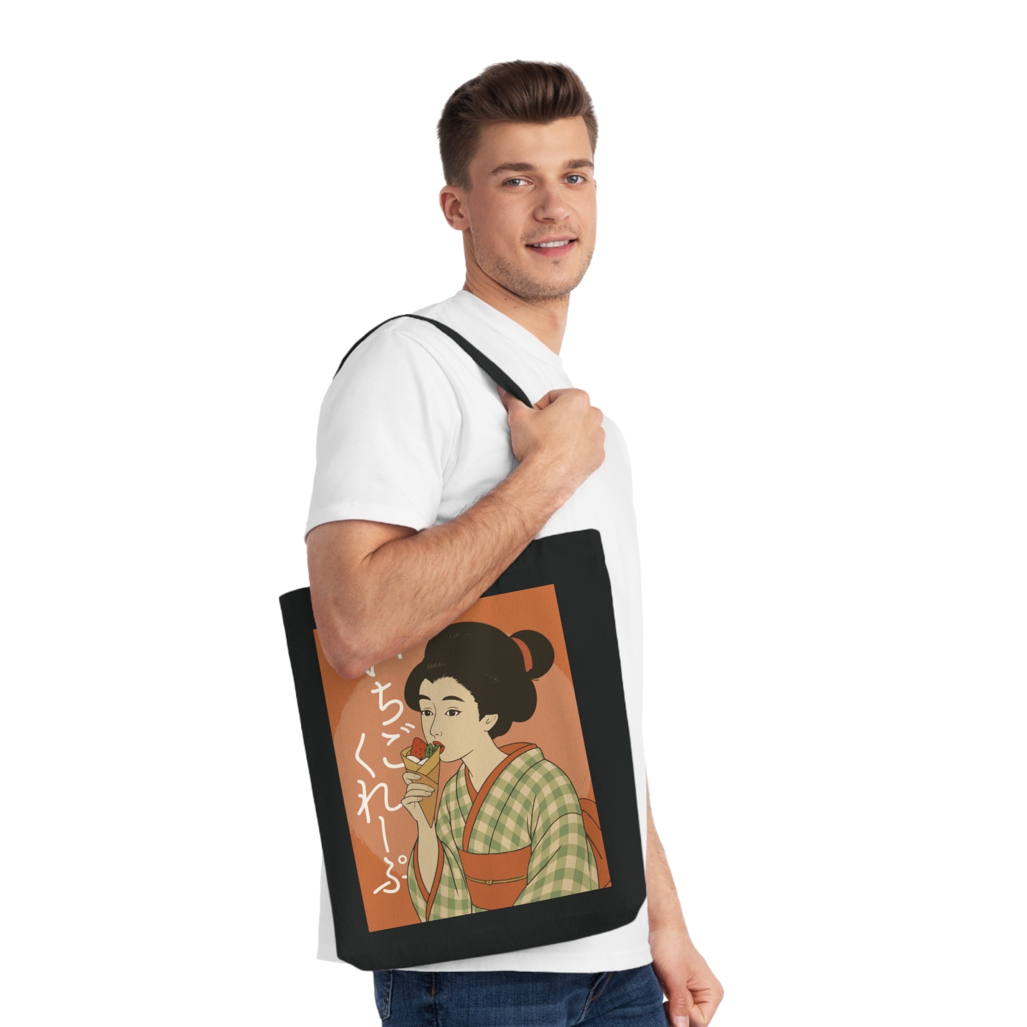 Charming Geisha Vintage Woven Tote Bag | Strawberry Crepe