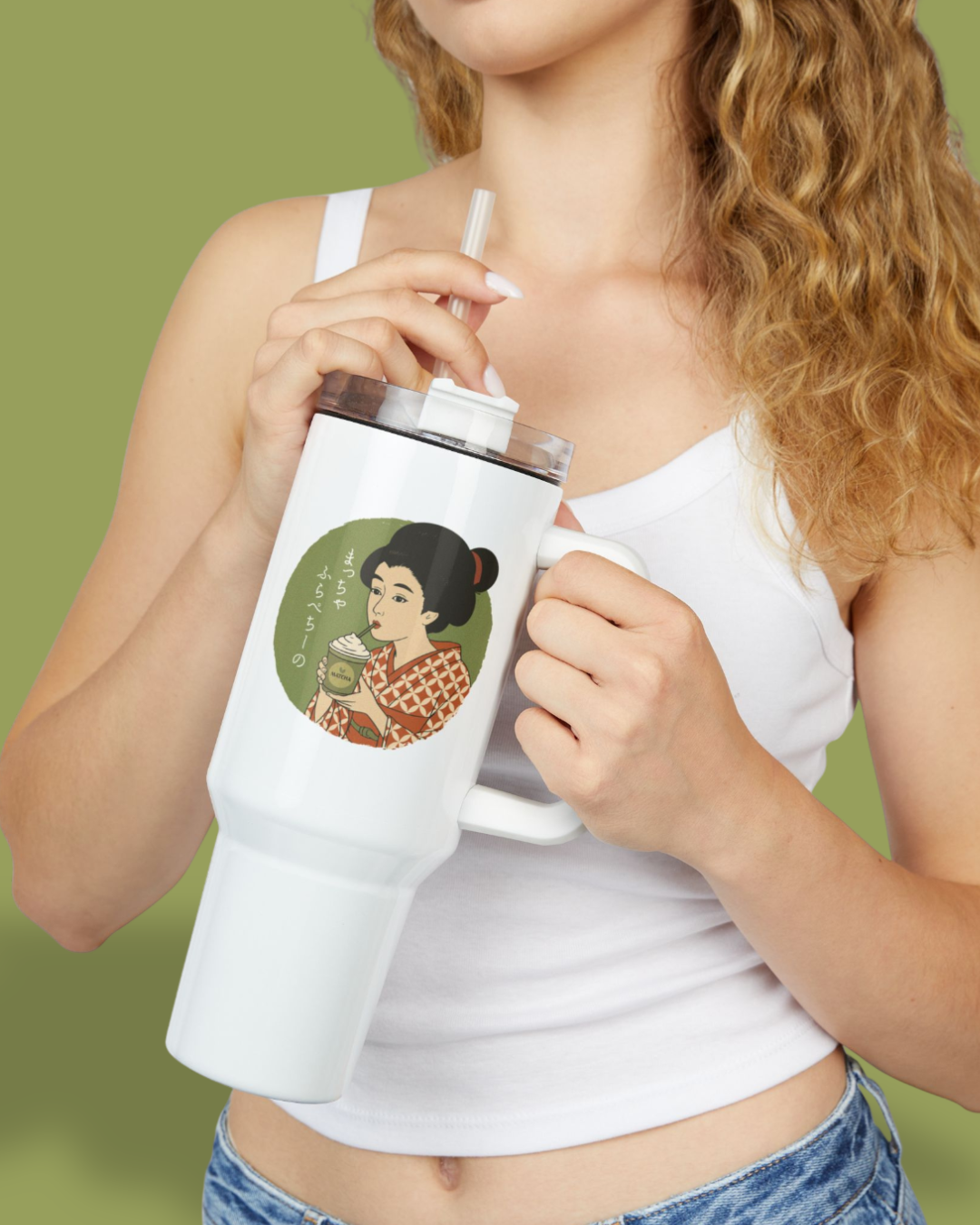 Charming Geisha 40oz Tumbler | Matcha Frappuccino