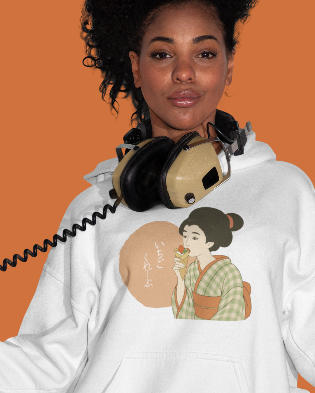 Charming Geisha Unisex Cozy Hoodie | Strawberry Crepe