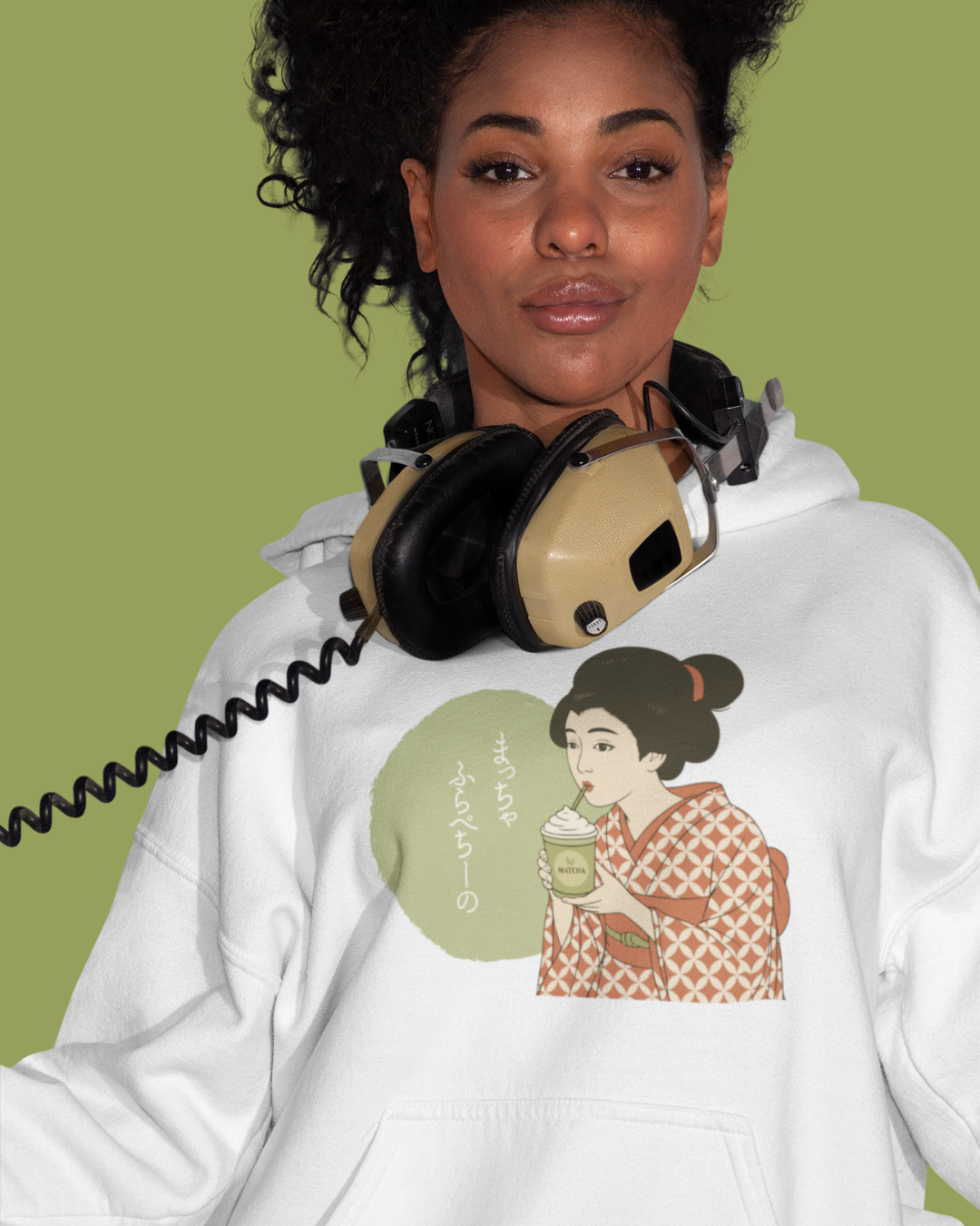 Charming Geisha Unisex Cozy Hoodie | Matcha Frappuccino