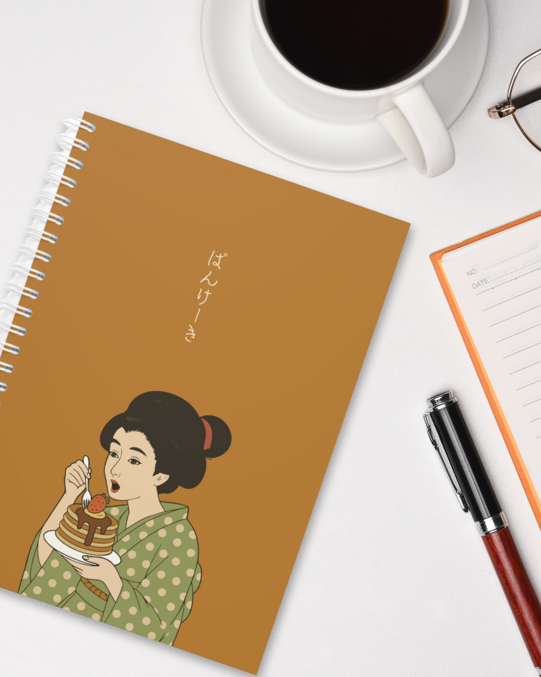 Elegant Japanese-Inspired Spiral Notebook, Art Journal, Sketchbook, Gift for Writers, Stationery, School Supplies