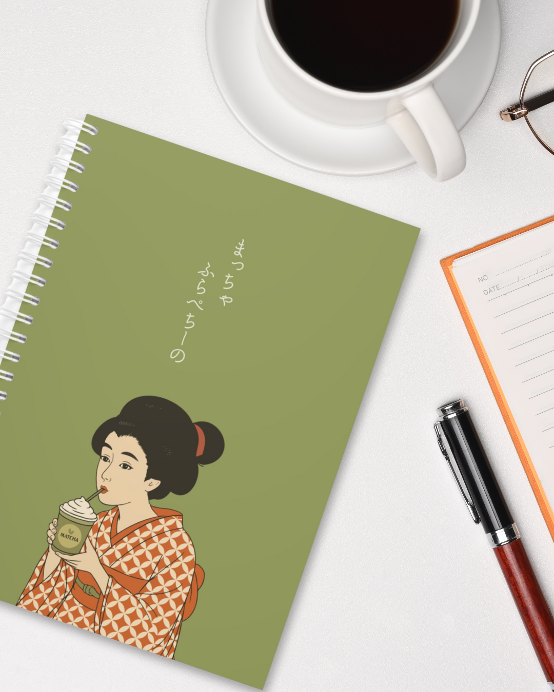 Elegant Japanese-Inspired Spiral Notebook, Art Journal, Sketchbook, Gift for Writers, Stationery, School Supplies