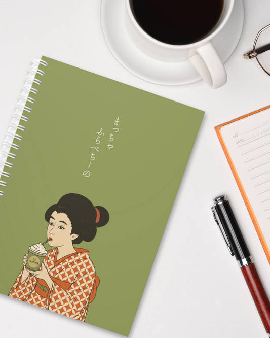 Elegant Japanese-Inspired Spiral Notebook, Art Journal, Sketchbook, Gift for Writers, Stationery, School Supplies