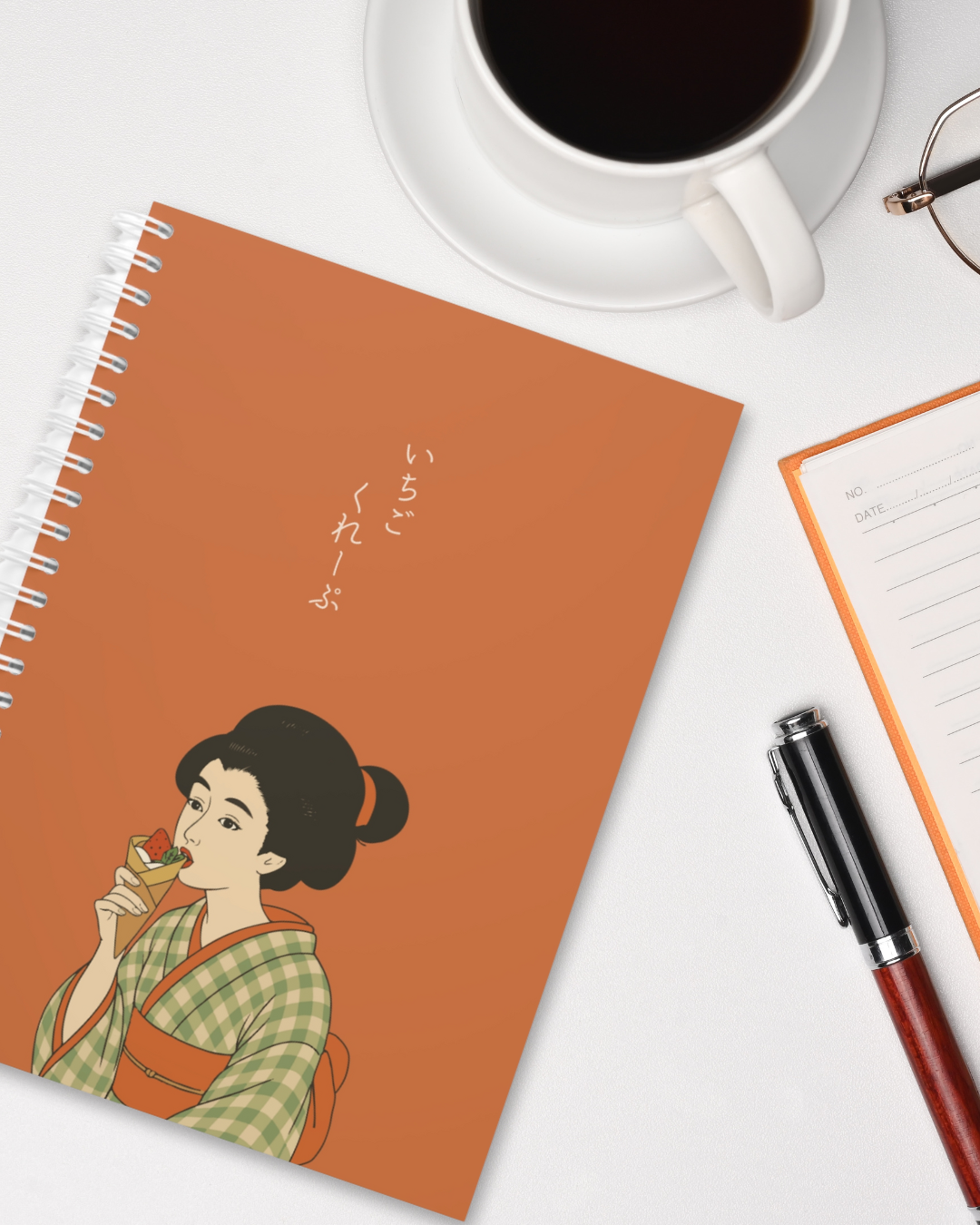 Elegant Japanese-Inspired Spiral Notebook, Art Journal, Sketchbook, Gift for Writers, Stationery, School Supplies
