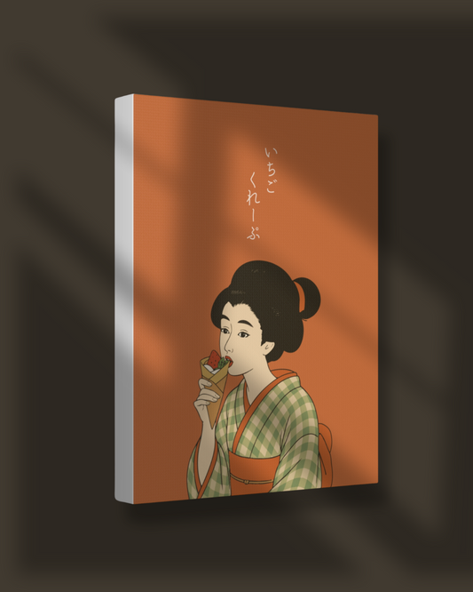 Charming Geisha Canvas Art | Strawberry Crepe
