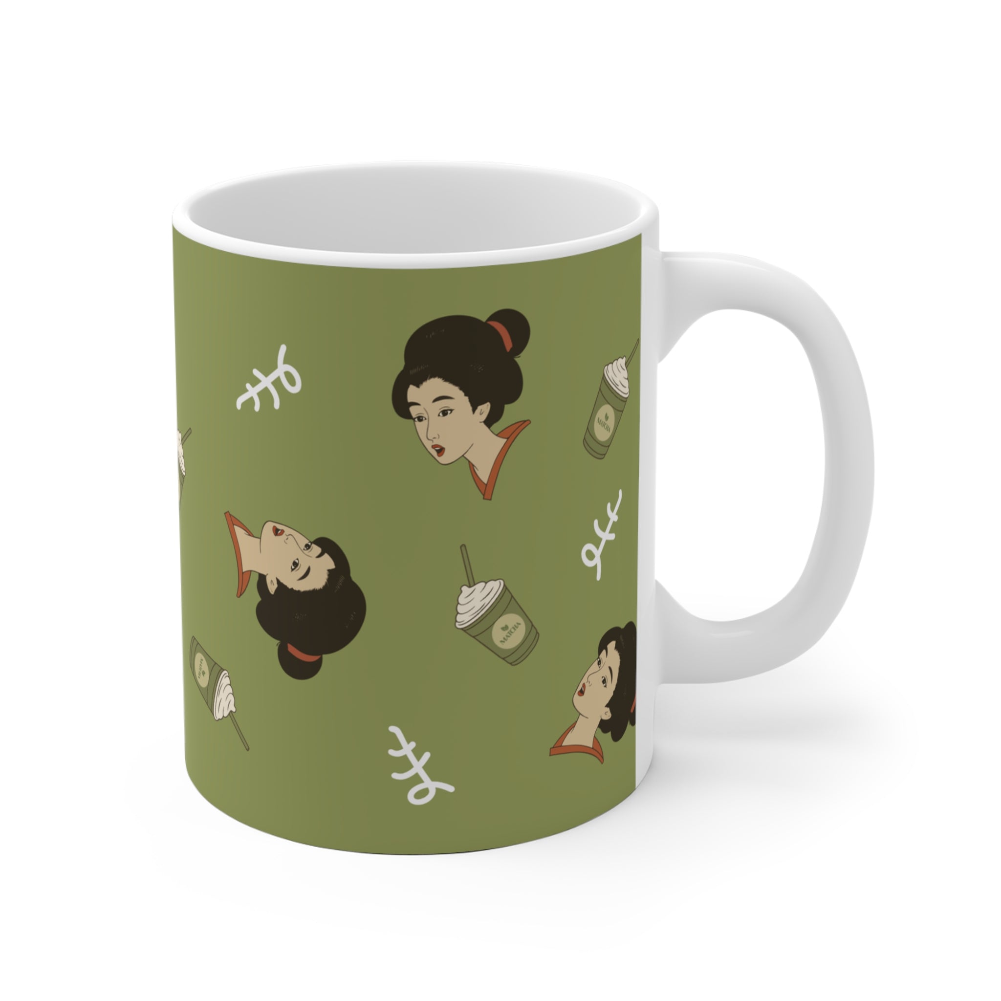 Charming Geisha Ceramic Mug | Matcha Frappuccino