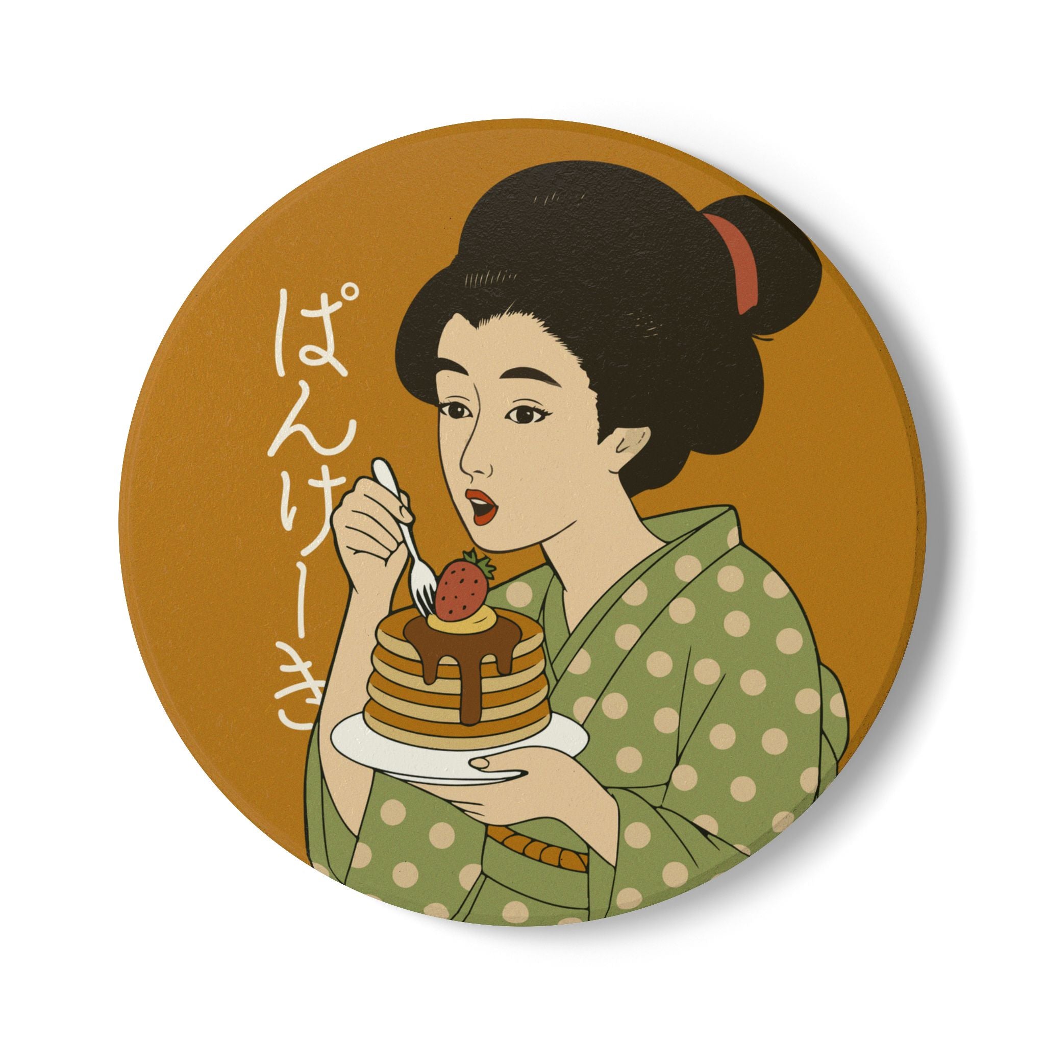 Charming Geisha Ceramic Coaster Set | Pancake
