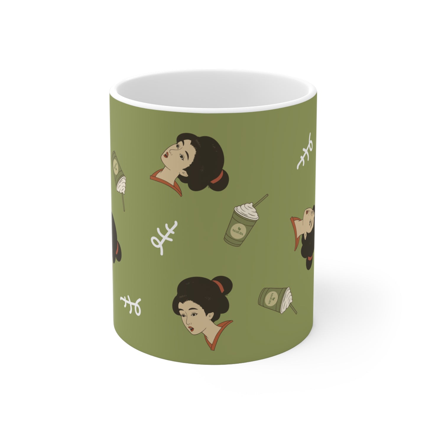 Charming Geisha Ceramic Mug | Matcha Frappuccino