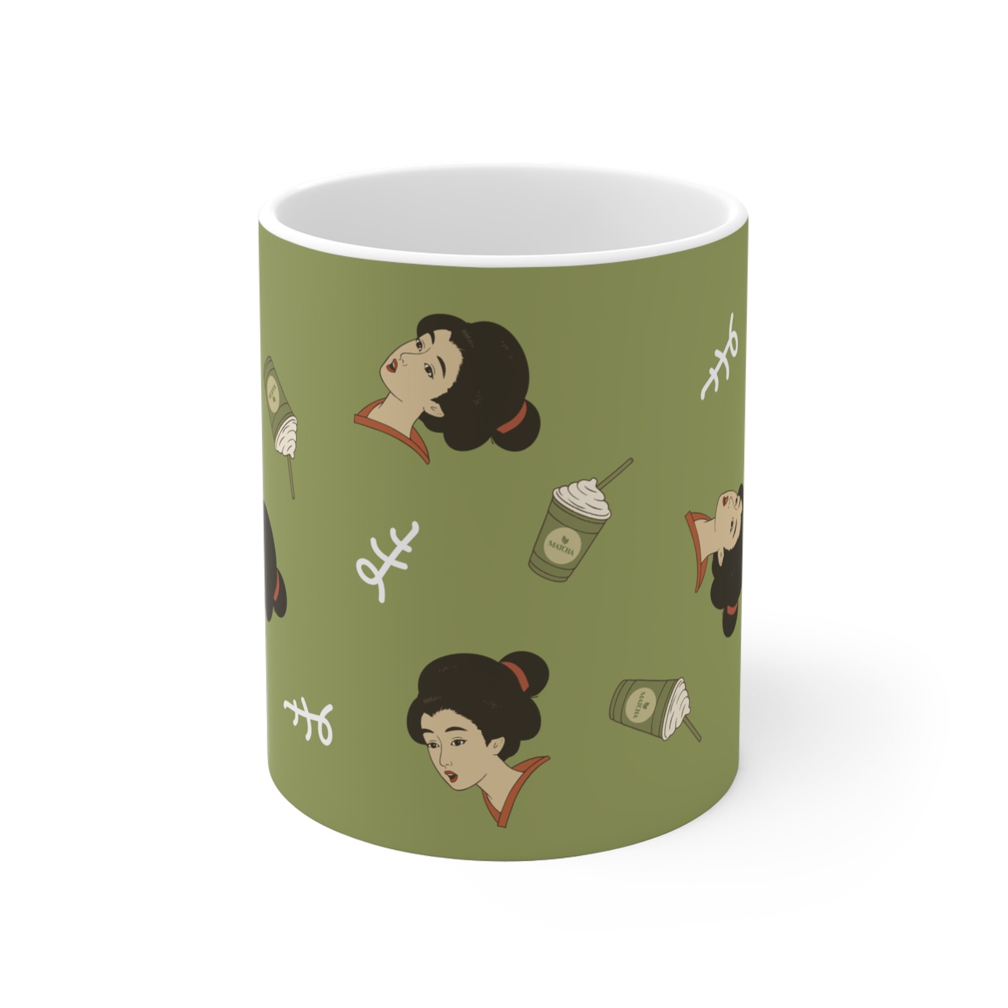 Charming Geisha Ceramic Mug | Matcha Frappuccino