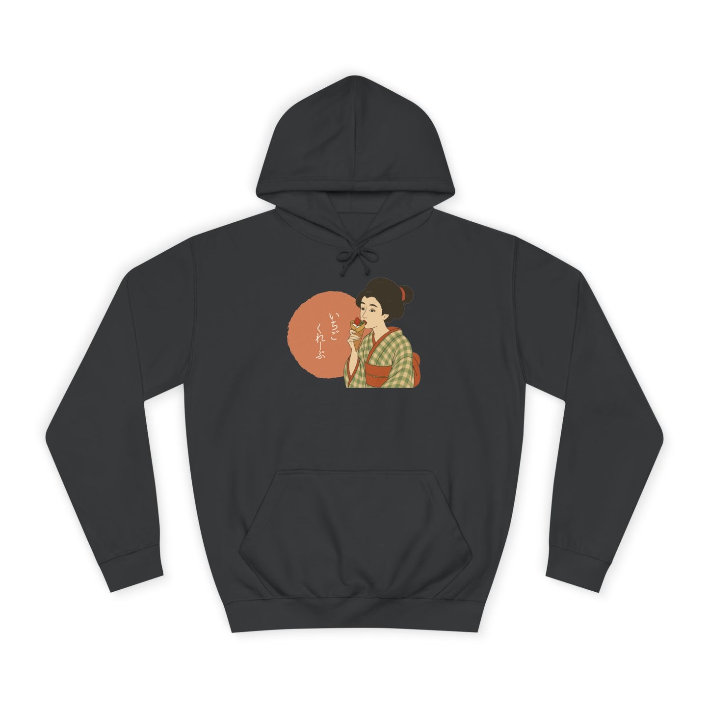 Charming Geisha Unisex Cozy Hoodie | Strawberry Crepe