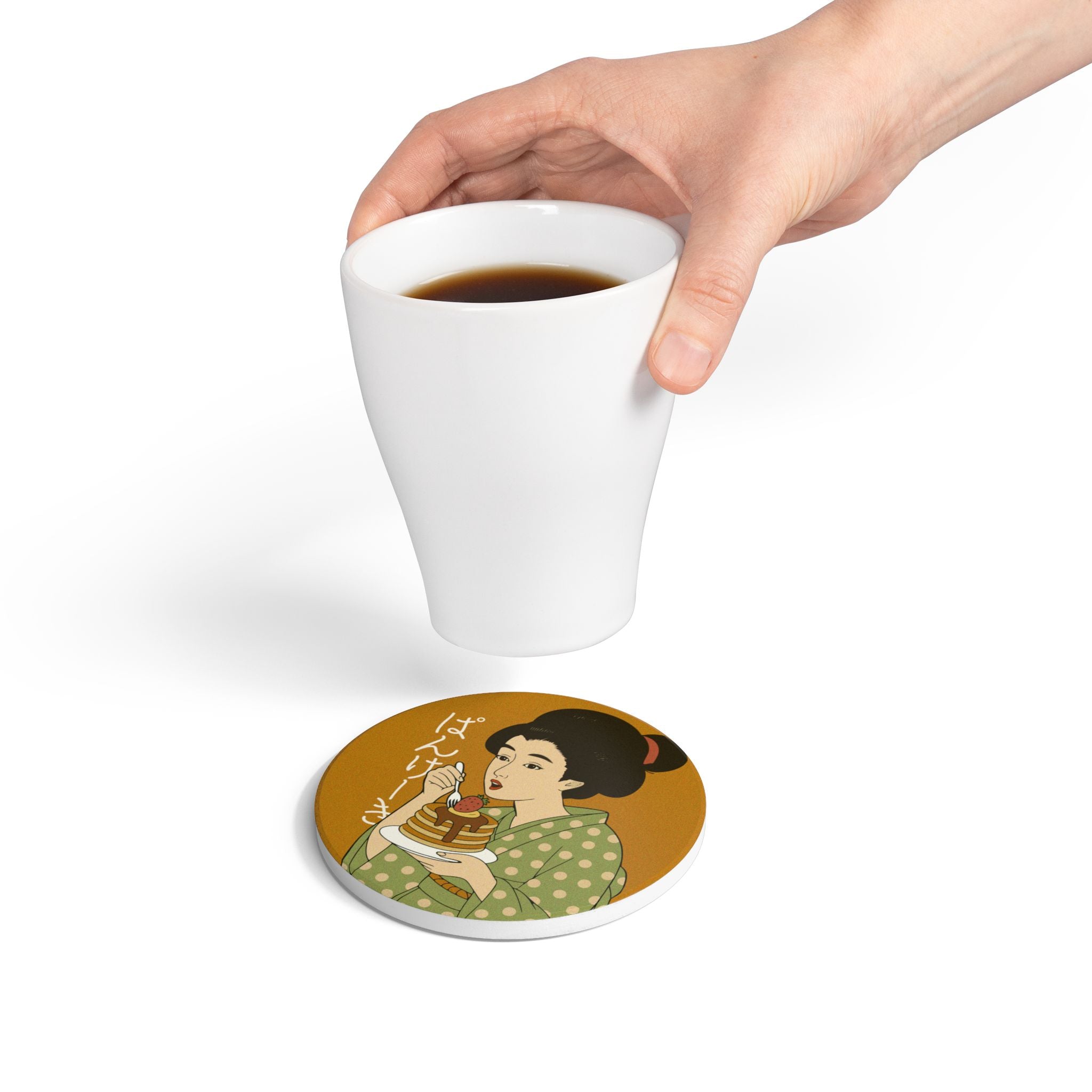 Charming Geisha Ceramic Coaster Set | Pancake