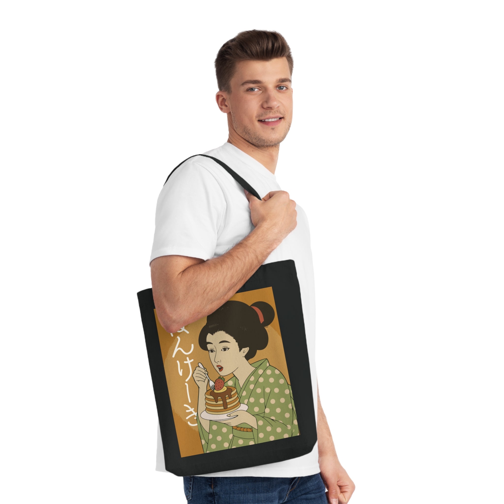 Charming Geisha Vintage Woven Tote Bag | Pancake