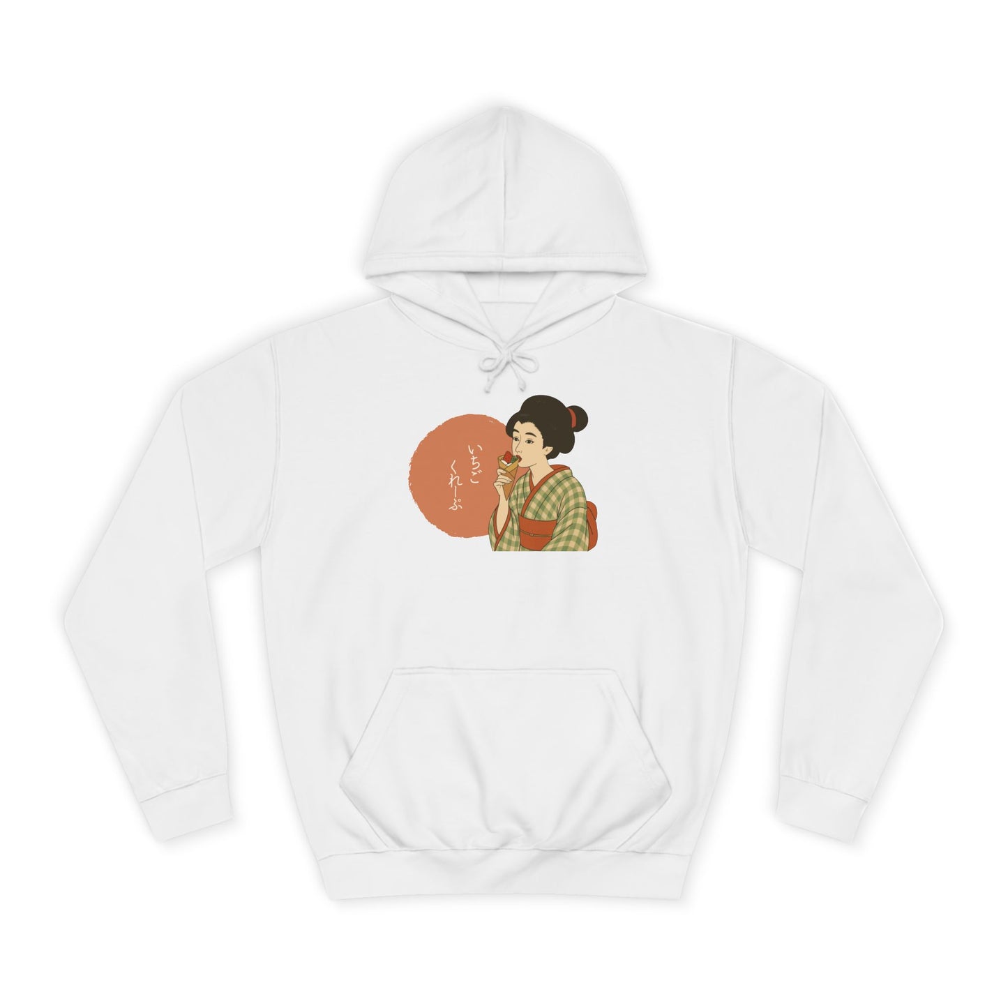 Charming Geisha Unisex Cozy Hoodie | Strawberry Crepe