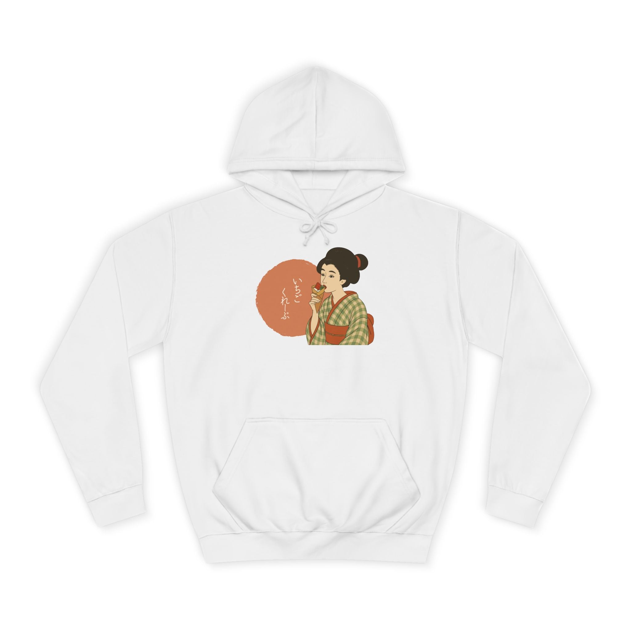 Charming Geisha Unisex Cozy Hoodie | Strawberry Crepe