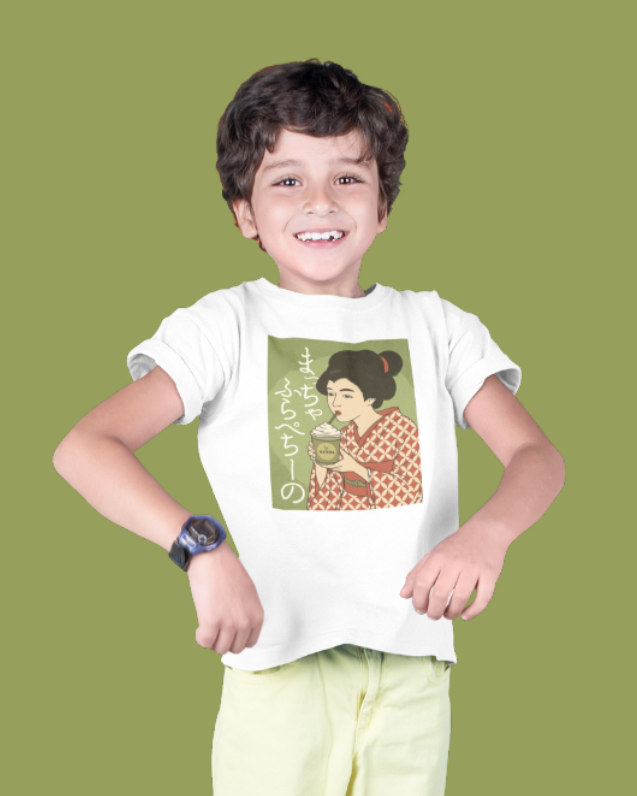 Charming Geisha Kids T-Shirt | Mathca Frappuccino