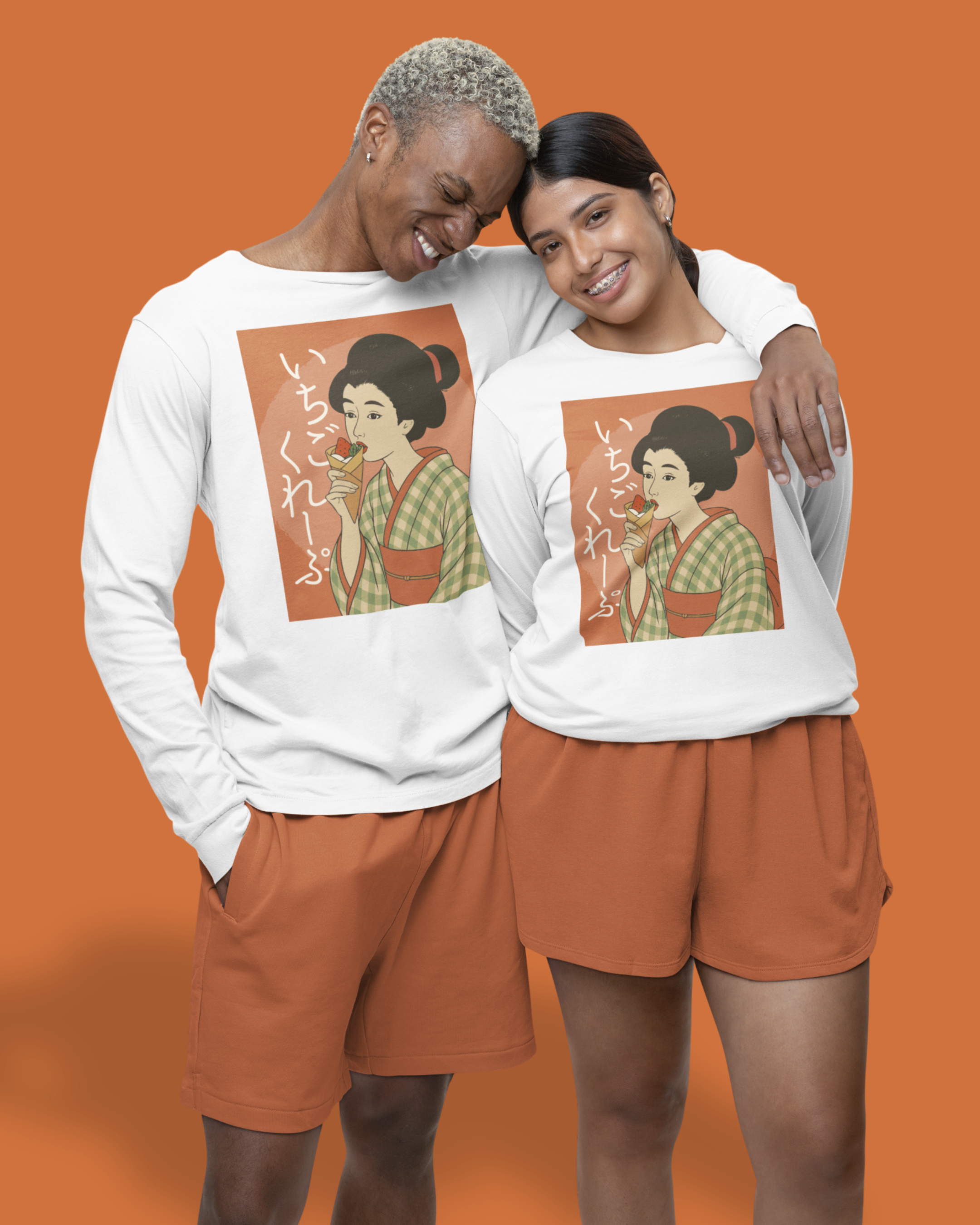 Charming Geisha Unisex Long Sleeve Tee | Strawberry Crepe
