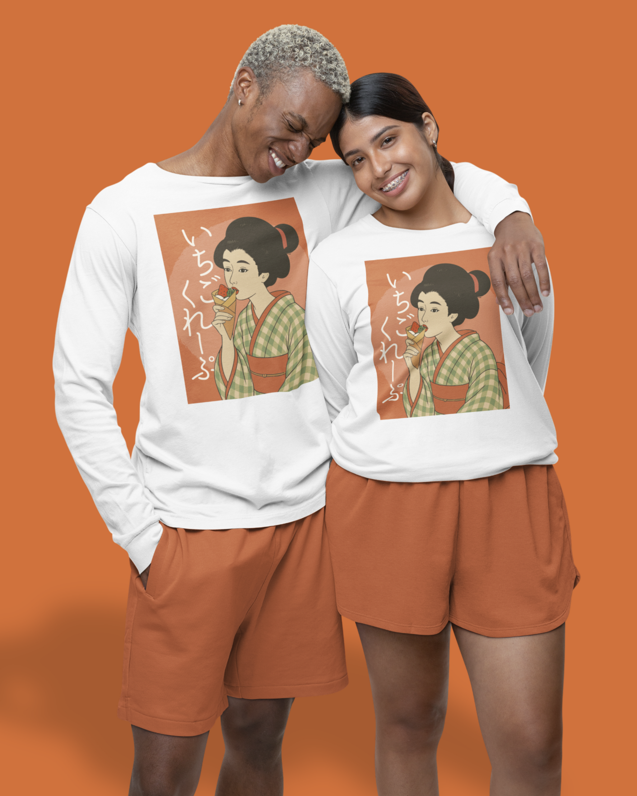 Charming Geisha Unisex Long Sleeve Tee | Strawberry Crepe