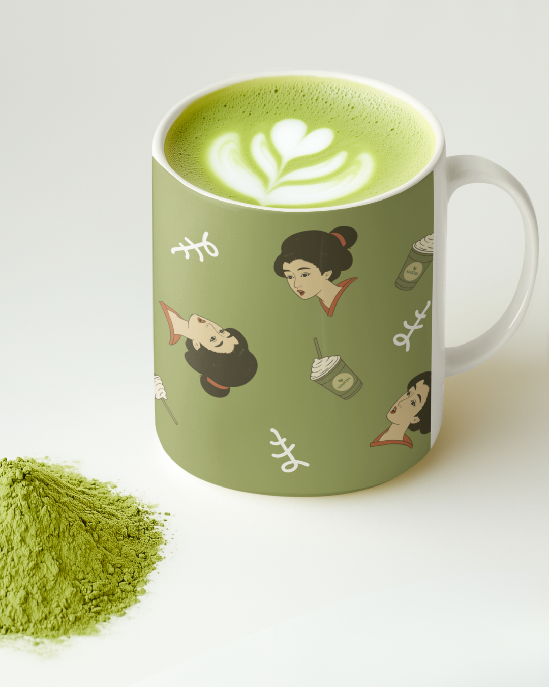 Charming Geisha Ceramic Mug | Matcha Frappuccino