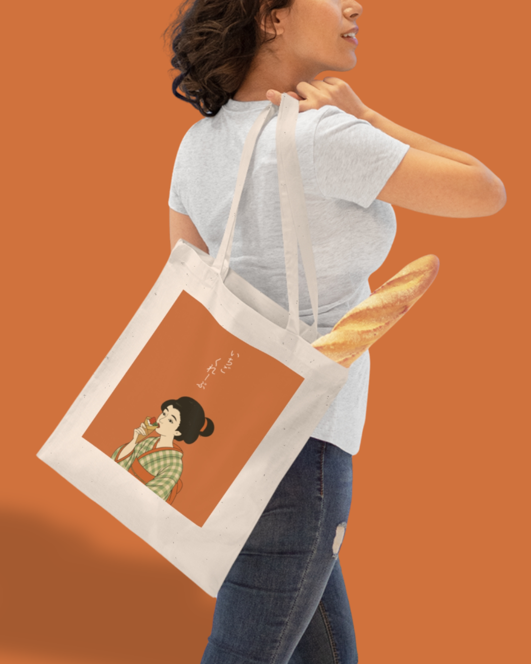 Charming Geisha Tote Bag | Strawberry Crepe